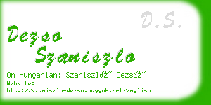 dezso szaniszlo business card